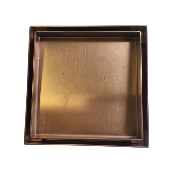 Kano Square Tile Insert Floor Waste - Brushed Copper