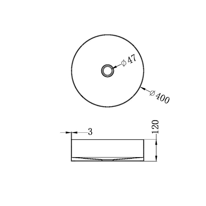 Nero Opal Round 400mm Stainless Steel Basin - Graphite-NRB401rGR-blue-leaf-bathware