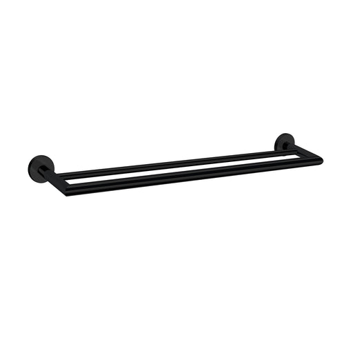 Nero Dolce Double Towel Rail 700mm - Matte Black-NR3630dMB-blue-leaf-bathware