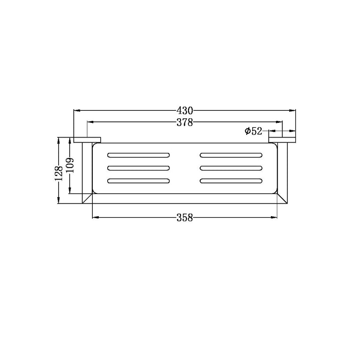 Nero Dolce Metal Shower Shelf - Brushed Nickel-NR3687aBN-blue-leaf-bathware