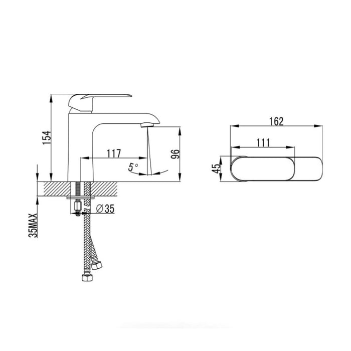 ACL -Ikon Kara Basin Mixer