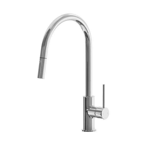 Abey Lucia Pull Out Gooseneck Kitchen Mixer Chrome
