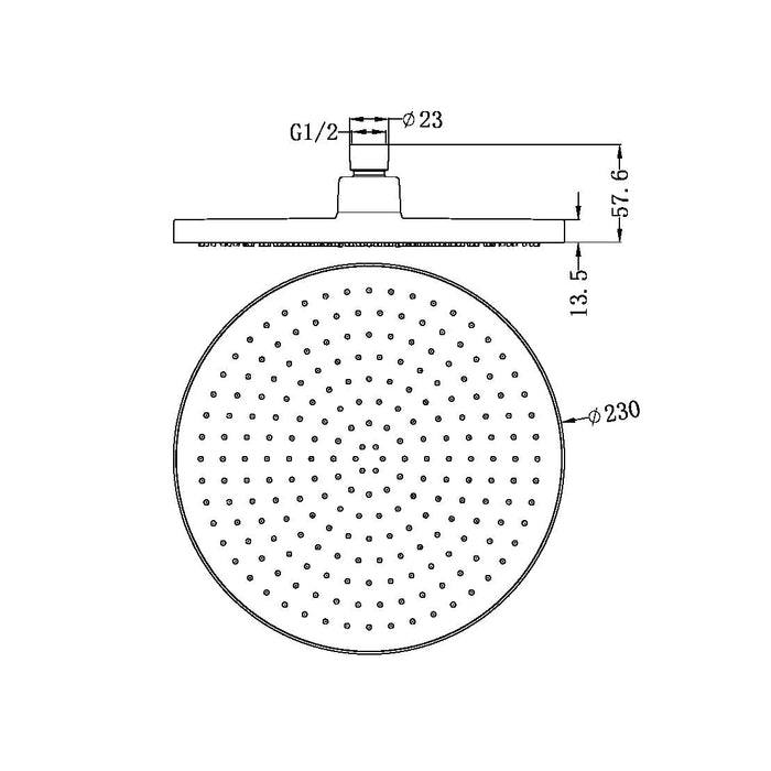 Nero 230mm Air Shower Head - Matte White-NR508076MW-blue-leaf-bathware