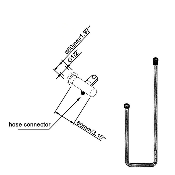 Aqua Perla Chrome Shower Rail No Hand piece -Chrome