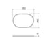 Caroma Liano II 600mm Pill Basin Dress Ring - Technical Drawing
