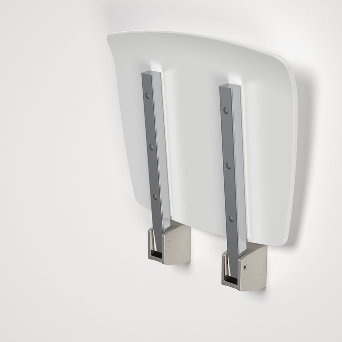Caroma Opal Support Shower Seat Folding - Brushed Nickel - Folded View