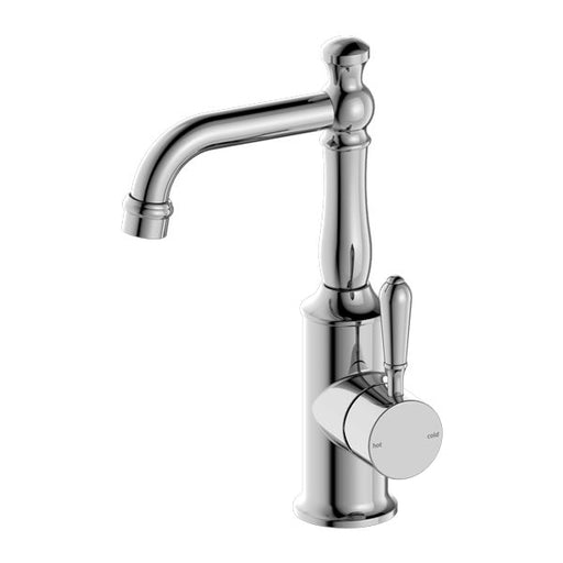 Nero York Basin Mixer With Metal Lever - Chrome-NR69210102CH-blue-leaf-bathware