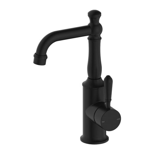 Nero York Basin Mixer With Metal Lever - Matte Black-NR69210102MB-blue-leaf-bathware