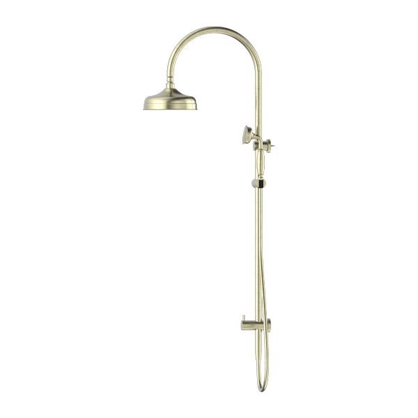 Nero York Twin Shower With Metal Hand Shower - Aged Brass-NR69210502AB-blue-leaf-bathware