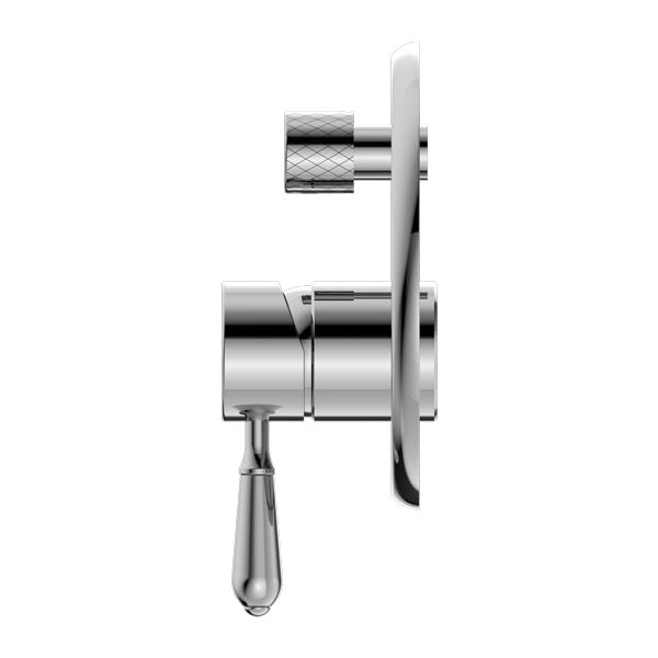 Nero York Shower Mixer With Diverter With Metal Lever - Chrome-NR692109a02CH-blue-leaf-bathware