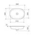 Caroma Liano II 580mm Pill Under/Over Counter Basin - Technical Drawing