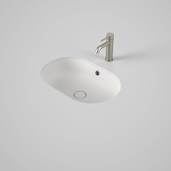 Caroma Liano II 580mm Pill Under/Over Counter Basin with Overflow - Matte White