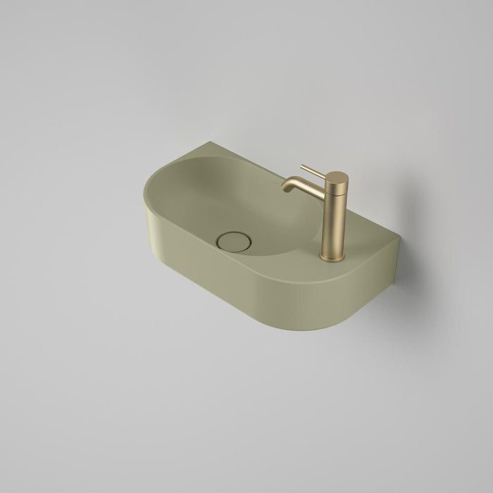 Caroma Liano II Hand Wall Basin - Matte Green (1 Tap Hole)