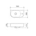 Caroma Liano II Hand Wall Basin (1 Tap Hole) with Overflow - Technical Drawing