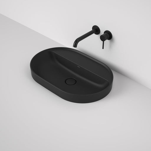 Caroma Liano II 600mm Pill Inset Basin with Tap Landing - Matte Black (0 Tap Hole)