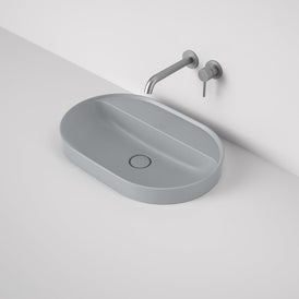 Caroma Liano II 600mm Pill Inset Basin with Tap Landing - Matte Grey (0 Tap Hole)