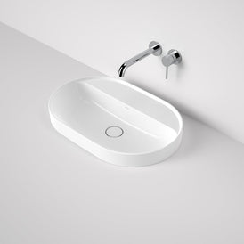 Caroma Liano II 600mm Pill Inset Basin with Tap Landing - White (0 Tap Hole)