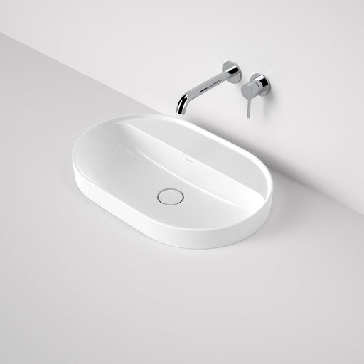 Caroma Liano II 600mm Pill Inset Basin with Tap Landing - White (0 Tap Hole)