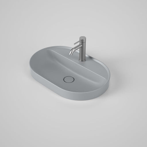 Caroma Liano II 600mm Pill Inset Basin with Tap Landing - Matte Grey (1 Tap Hole)