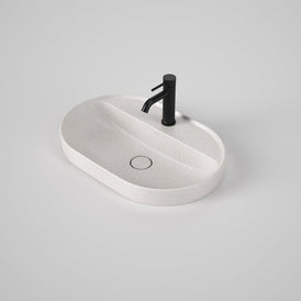 Caroma Liano II 600mm Pill Inset Basin with Tap Landing - Matte Speckled (1 Tap Hole)