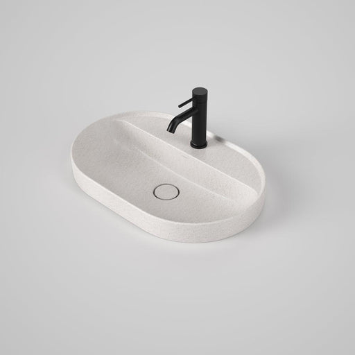 Caroma Liano II 600mm Pill Inset Basin with Tap Landing - Matte Speckled (1 Tap Hole)