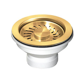 Turner Hastings 90 x 50mm Brushed Brass Basket Waste with Long Screw
