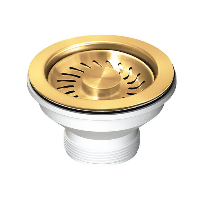 Turner Hastings 90 x 50mm Brushed Brass Basket Waste with Long Screw