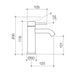 Caroma Liano II Basin Mixer - Chrome - Technical Drawing