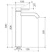 Caroma Liano II Tower Basin Mixer - Brushed Bronze - Technical Drawing