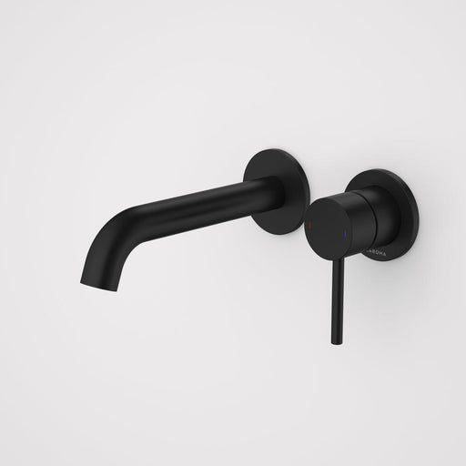 Caroma Liano II 175mm Wall Basin/Bath Mixer Twin Plate - Matte Black