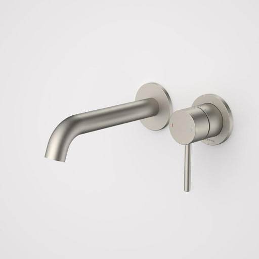 Caroma Liano II 175mm Wall Basin/Bath Mixer Twin Plate - Brushed Nickel