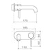 Caroma Liano II 175mm Wall Basin/Bath Single Plate (Trim-Kit) - Chrome - Technical Drawing