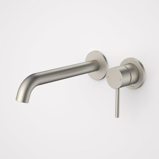 Caroma Liano II 210mm Wall Basin/Bath Mixer Twin Plate - Brushed Nickel