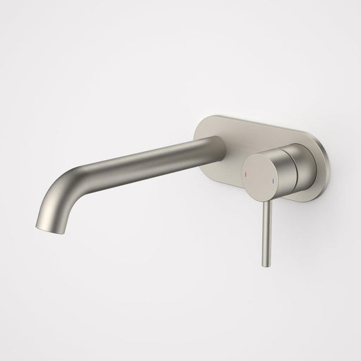 Caroma Liano II 210mm Wall Basin/Bath Mixer Single Plate - Brushed Nickel
