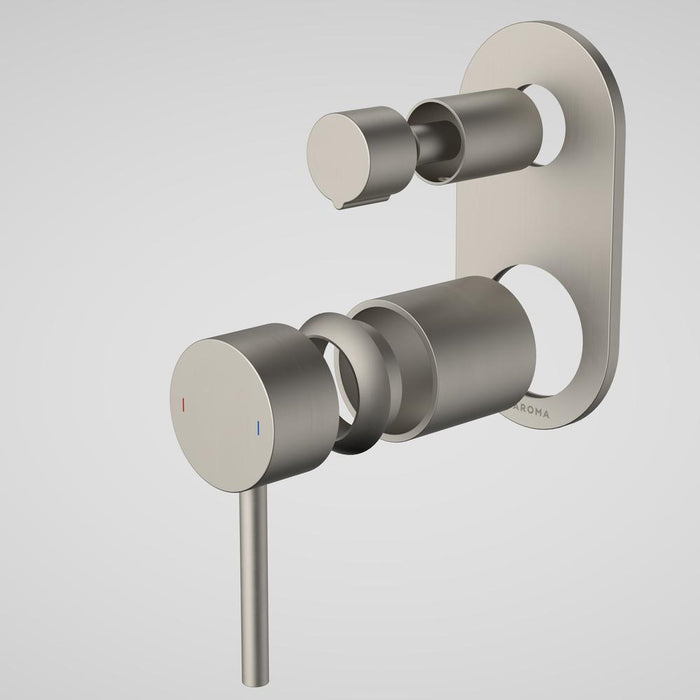 Caroma Liano II Bath/Shower Mixer With Diverter (Trim-Kit) - Brushed Nickel