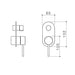 Caroma Liano II Bath/Shower Mixer With Diverter (Trim-Kit) - Brushed Bronze - Technical Drawing