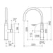 Caroma Liano II Sink Mixer - Gun Metal - Technical Drawing