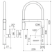 Caroma Liano II Pull Down Sensor Sink Mixer with Dual Spray - Chrome - Technical Drawing