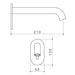 Caroma Liano II Sensor 210mm Wall Outlet Kit - Chrome - Technical Drawing