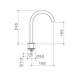Caroma Liano II Hob Swivel Outlet 160mm - Brushed Bronze - Technical Drawing