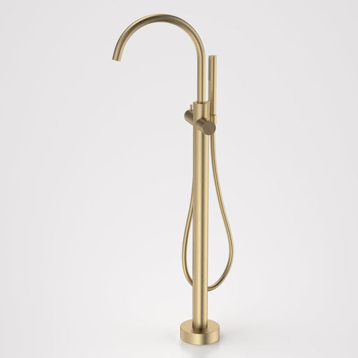 Caroma Liano II Freestanding Bath Filler with Hand Shower - Brushed Brass