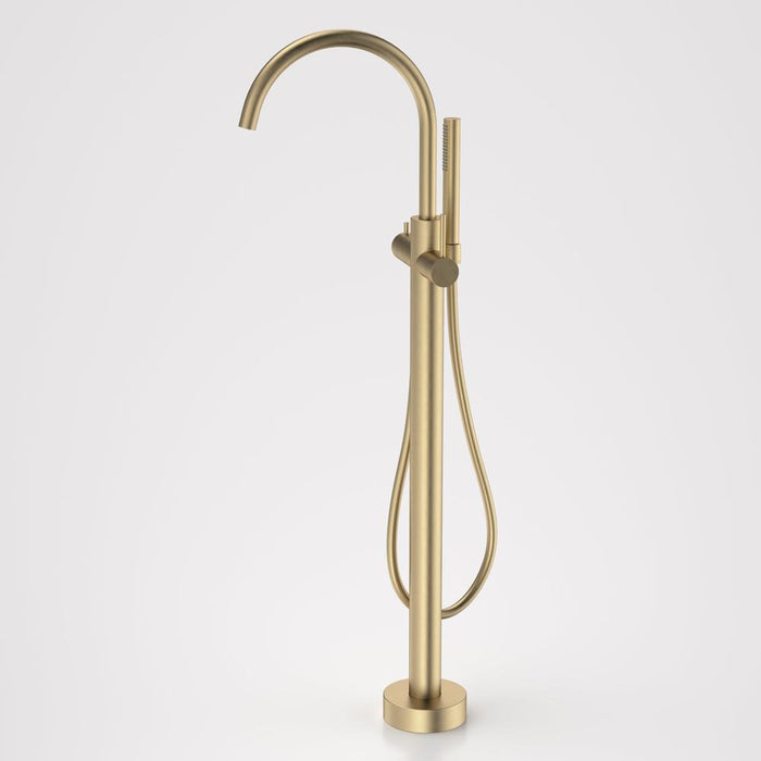 Caroma Liano II Freestanding Bath Filler with Hand Shower - Brushed Brass