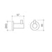 Caroma Liano II Robe Hook - Matte Black - Technical Drawing