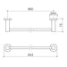 Caroma Liano II Single Towel Rail 840mm - Brushed Nickel - Technical Drawing