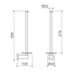 Caroma Liano II Spare Toilet Roll Holder - Brushed Brass - Technical Drawing