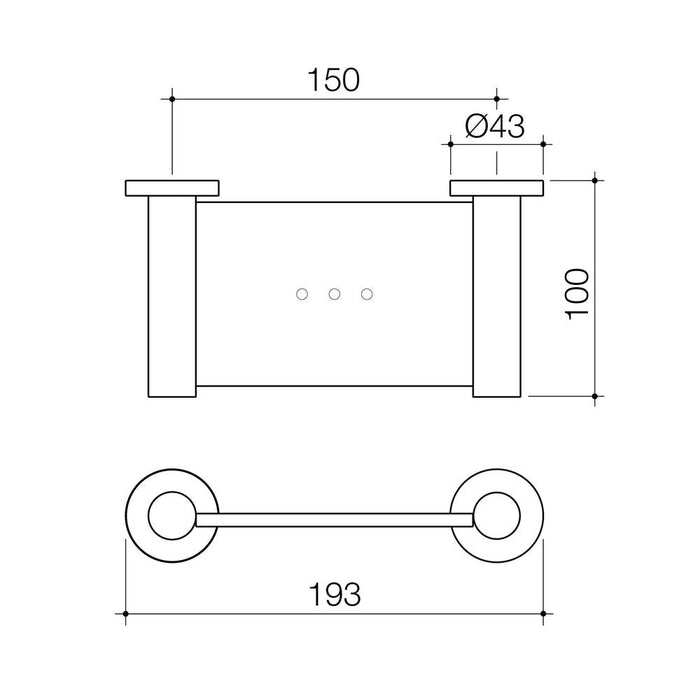 Caroma Liano II Soap Dish - Brushed Bronze - Technical Drawing
