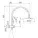 Caroma Liano II Compact Twin Shower with Overhead - Black - Technical Drawing