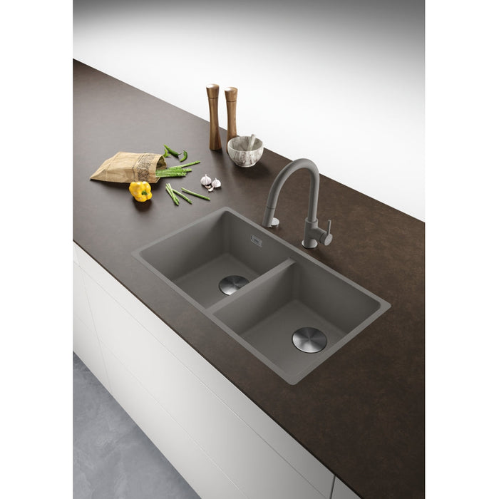 Franke Maris Double Bowl Sink - Stone grey