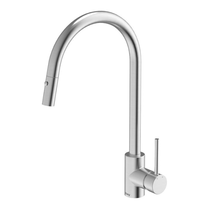 Abey 316 Gooseneck Pull Out Dual Spray Function Kitchen Mixer-KTA037-316-BR-blue-leaf-bathware