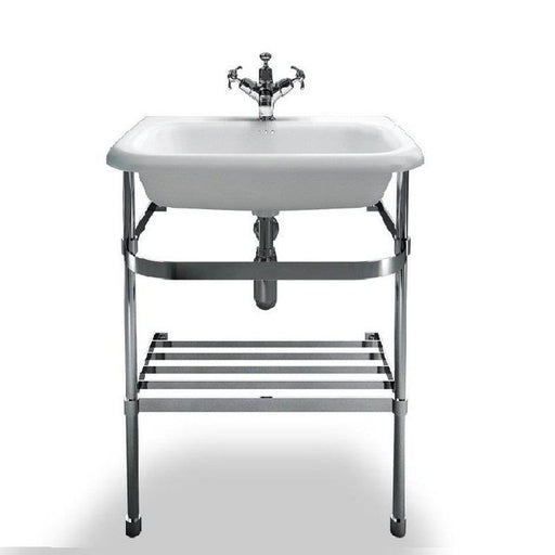 Abey Classic Basin With Stainless Wall Stand-blue-leaf-bathware